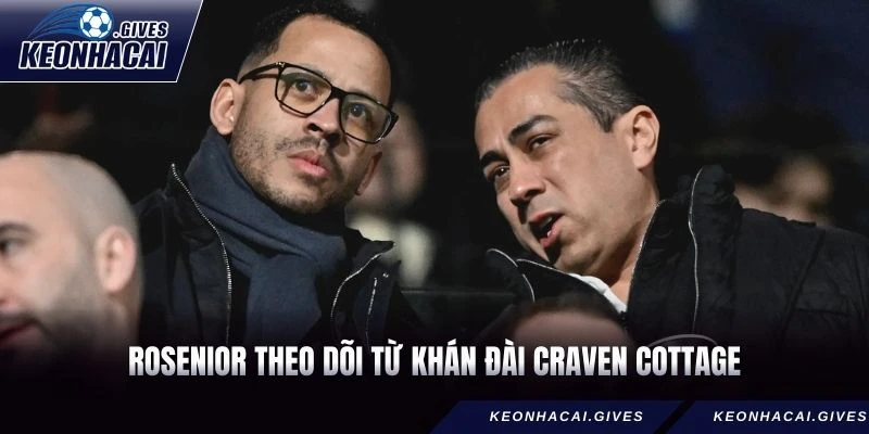 Rosenior theo dõi từ khán đài Craven Cottage.